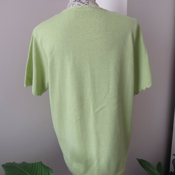 Tanjay Light Green Short Sleeve Sweater - Picture 2 of 6